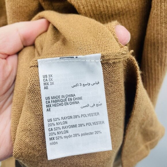 Style & Co Womens Plus Size 3X Front-Seam Tunic Sweater in Caramel Kiss $59 SW3 - Picture 7 of 7